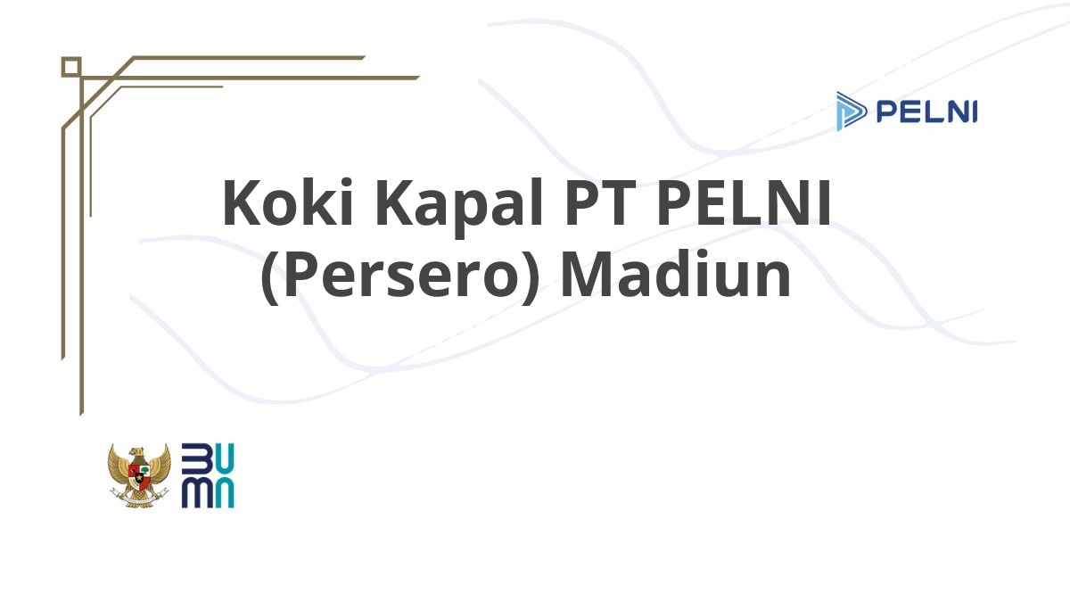 Koki Kapal PT PELNI (Persero) Madiun