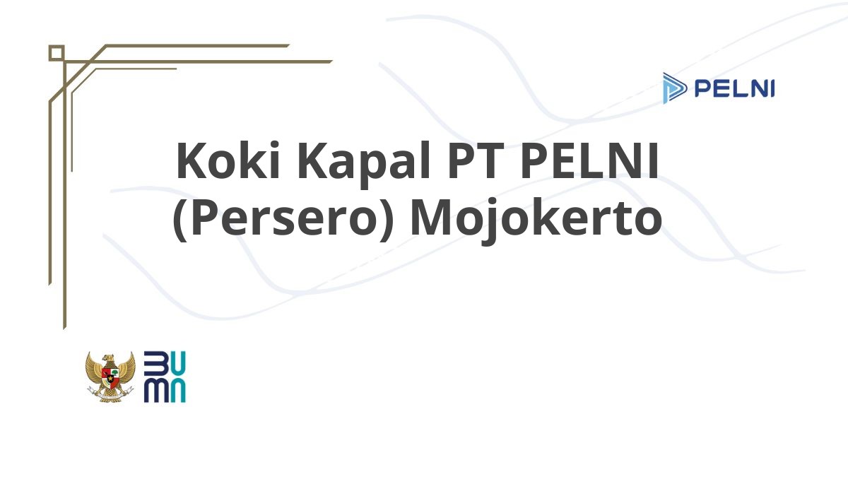 Koki Kapal PT PELNI (Persero) Mojokerto