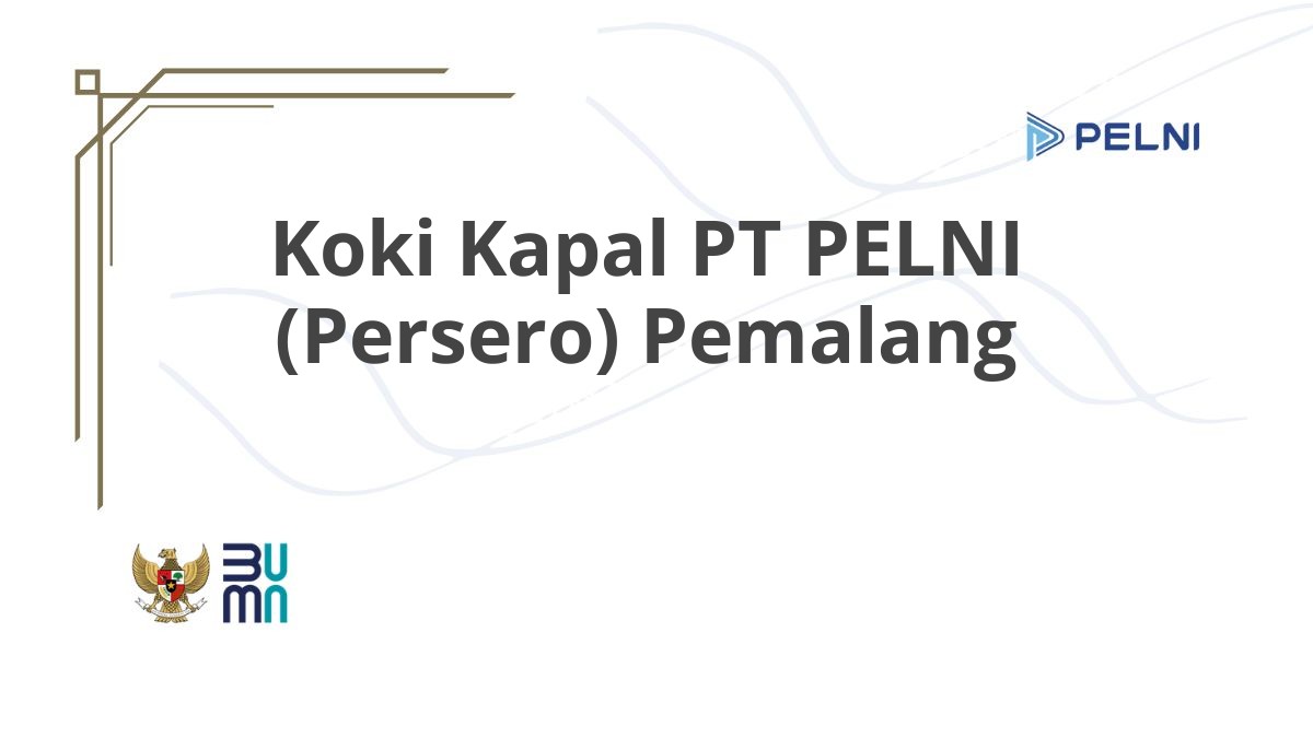 Koki Kapal PT PELNI (Persero) Pemalang